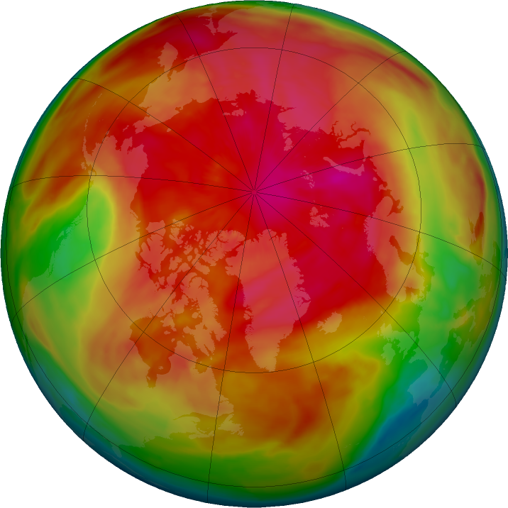 Arctic ozone map for 16 March 2024
